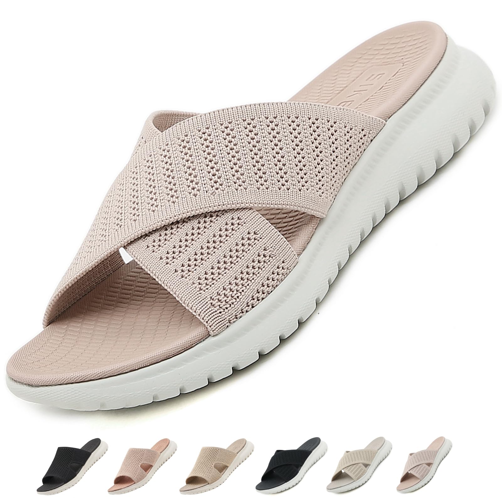 ZDQ Sandalen Damen Sommer Leichte Bequem Pantoletten mit Weich Fussbett, Gr.35-42