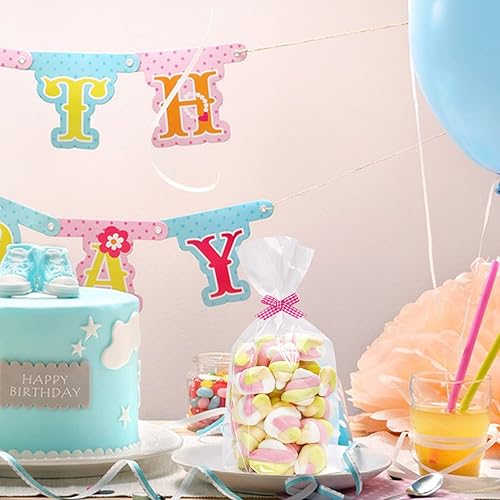 Miniatura 4 de Yotelab Bolsas de celofán de fondo plano, 3 x 2 x 8 pulgadas, bolsas de celofán reforzado con inserto de papel, 100 unidades