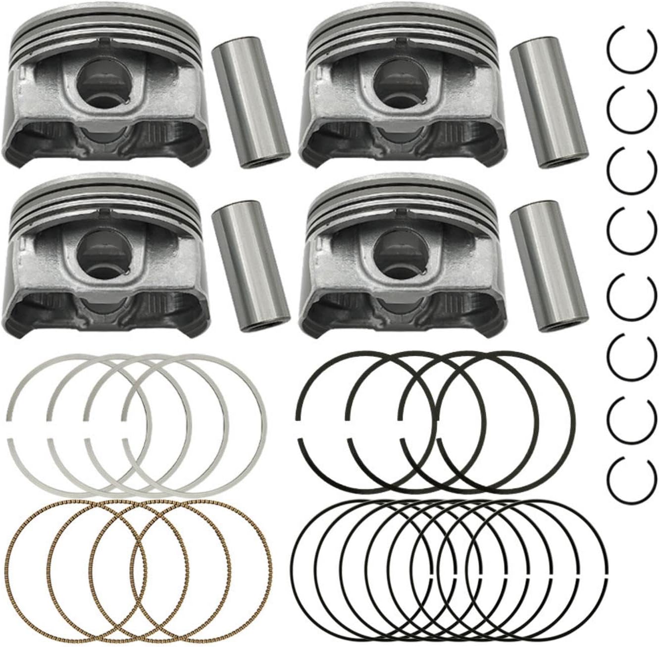 BulliBoao Engine Piston & Pin & Snap Ring Set Fits for Hyundai Sonata Tucson Santa Fe for Kia Optima Sorento Sportage 2007-2013 23040-2G200, 23410-25201