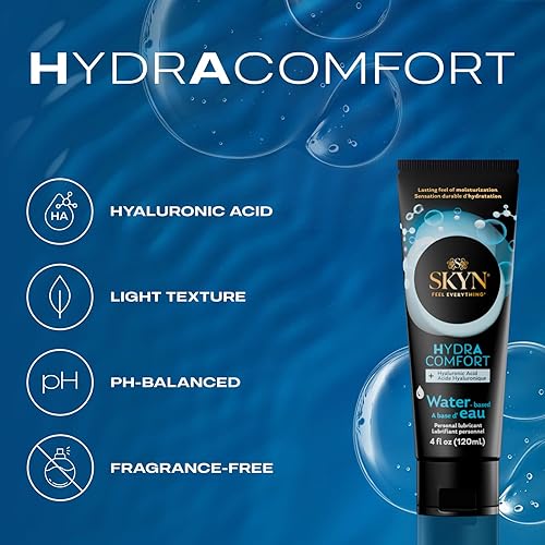 Miniatura 5 de SKYN HydrAcomfort Lubricante a base de agua, lubricante personal, pH equilibrado para mujeres, seguro con preservativos y dispositivos personales