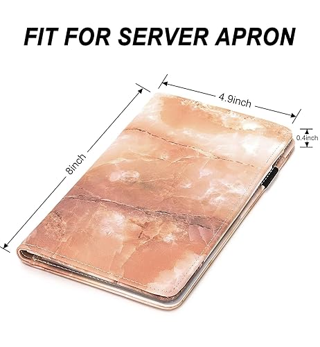 Miniatura 44 de Libreta organizadora para camarera Book&Waitstaff; de piel con brillos y cartera y bolsillo con cierre; lindo organizador con bolsillo para monedas