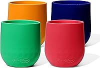 Vista 12 de Copas de vino de silicona irrompibles, juego de 4, sin BPA, remolinos (aguamarina)