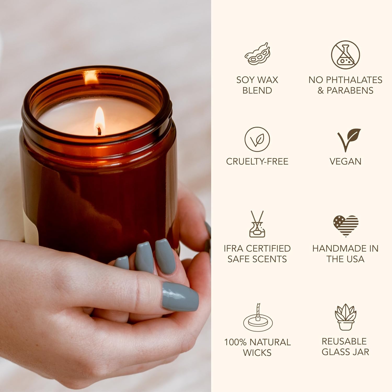 French Lavender Candle, Eucalyptus & Cedarwood, Perfume-Inspired Scented Soy Candle, Hand-Poured in USA, 7 oz