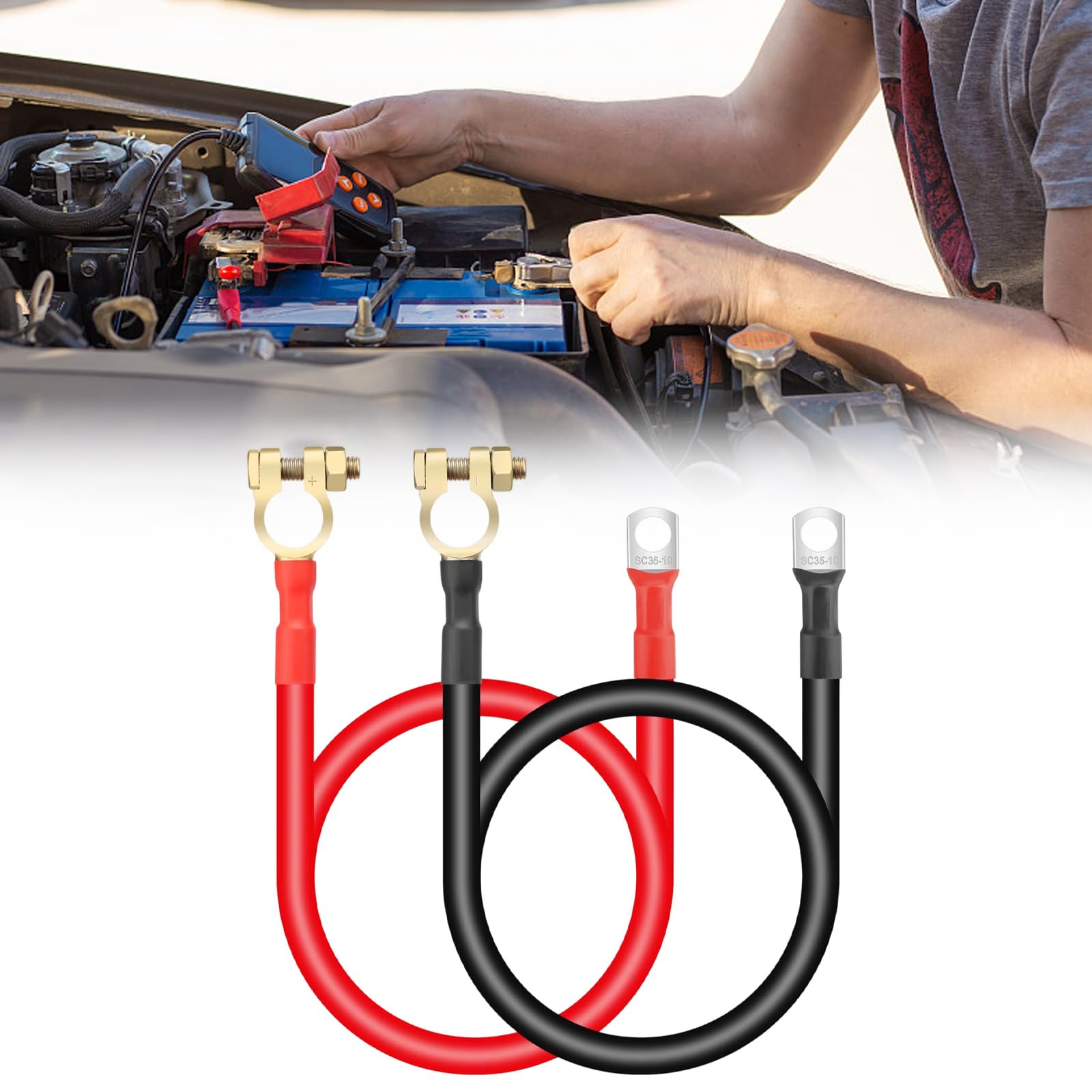 Câble onduleur de batterie 2AWG 50,8 cm pour panneau solaire
