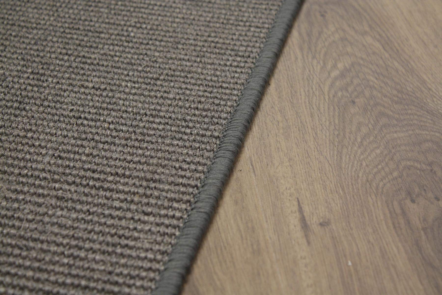Sisalteppich umkettelt grau 100% Sisal gekettelt - Verschiedene Größen (70 x 140 cm)