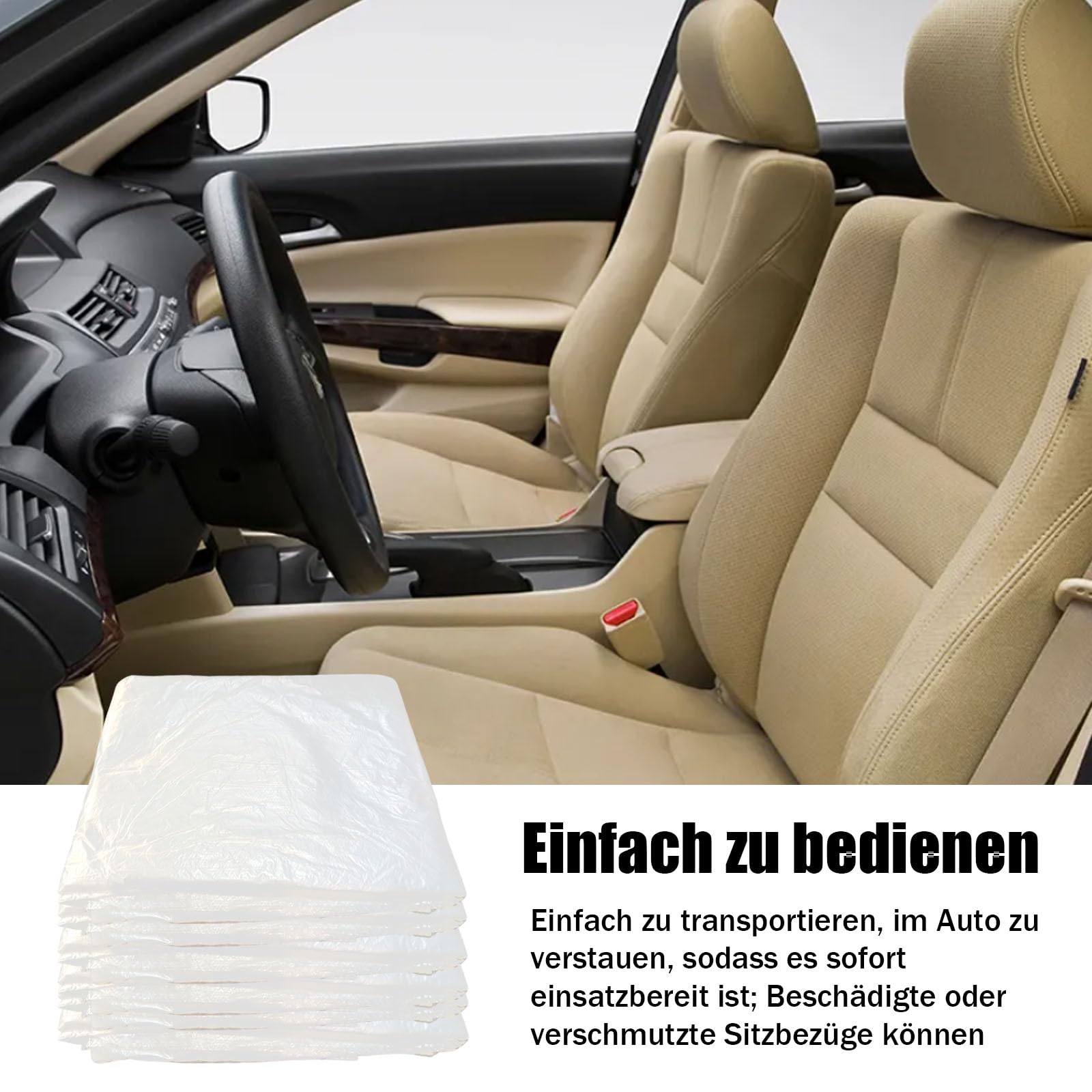 Coprisedili per Auto Usa e Getta, 120 Pezzi 140 x 80 cm Coprisedili Anteriori per Auto Universale, Copri Sedile Coprisedile, per Saloni Automobilistici, Trasparenti