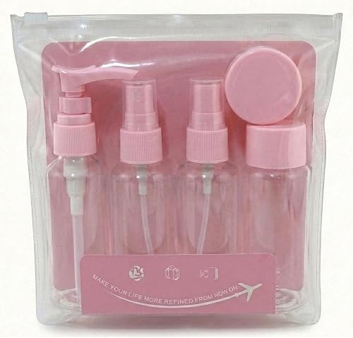 5-Piece Refillable Travel Bottle Set [Pink]