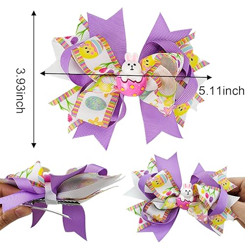 Miniatura 9 de Pinzas para el cabello de Pascua, lazos de Pascua, pasadores de pelo de grogrén, conejo, diadema, boutique, hiarpin, azul y rosa, accesorios para el