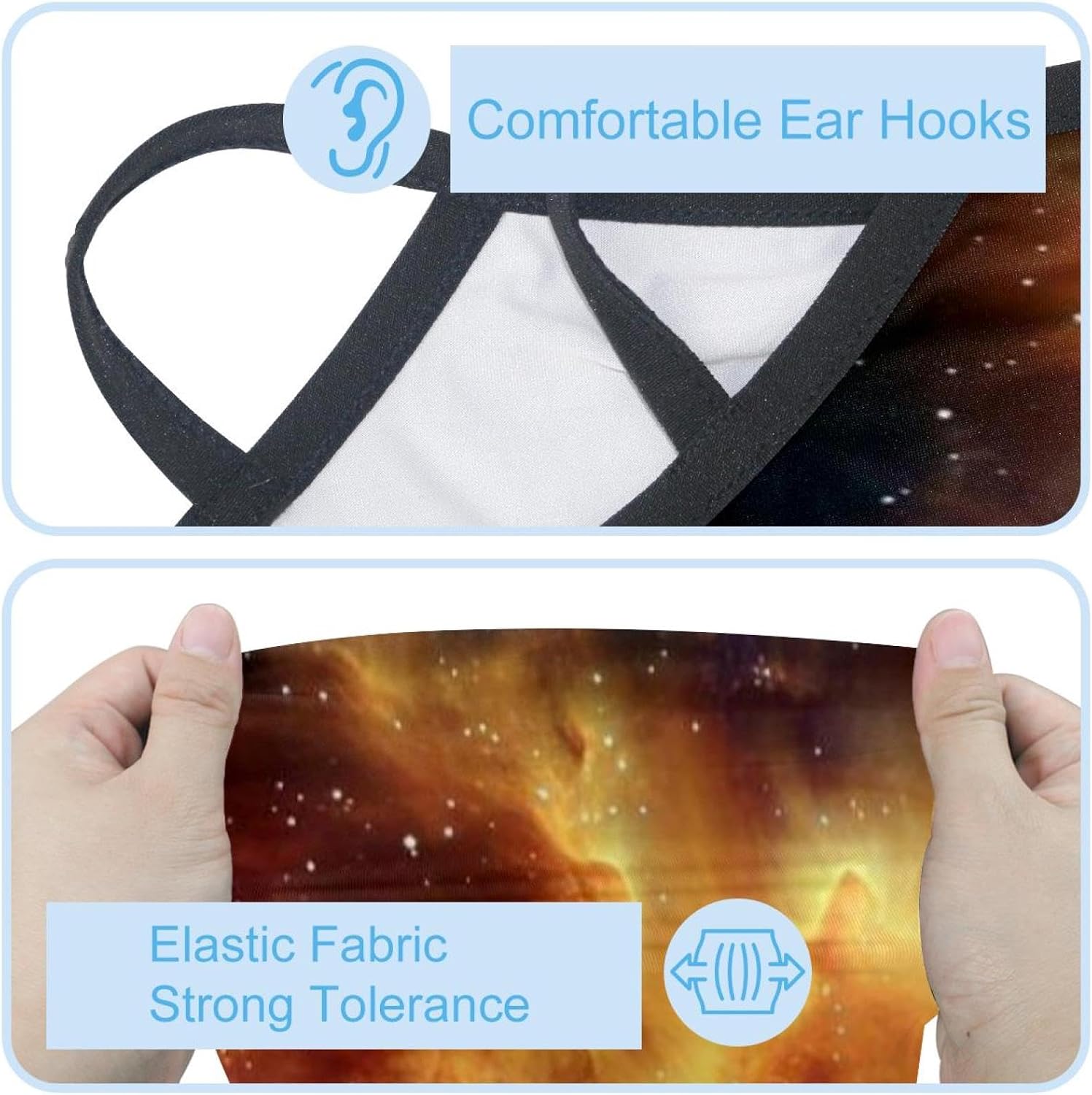 4 Pack Galactic Nebula Starscape1 Fishing Neck Gaiter - UV Face Mask Sun Protection for Men & Women