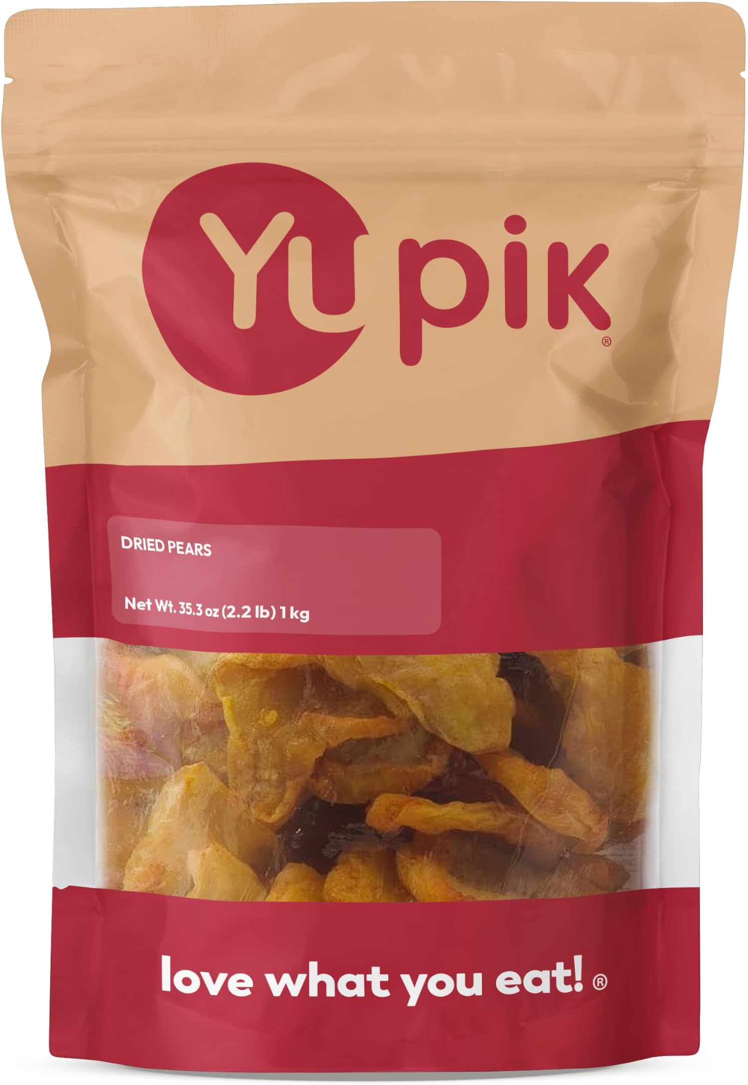 Yupik Dried Pears, 2.2 lb (35.2 oz), Kosher, Vegan, Dried Fruits, Quartered Pieces, Naturally Sweet, No Sugar Added, Source of Fiber, Fruity Snacks, Ideal for Baking & Topping