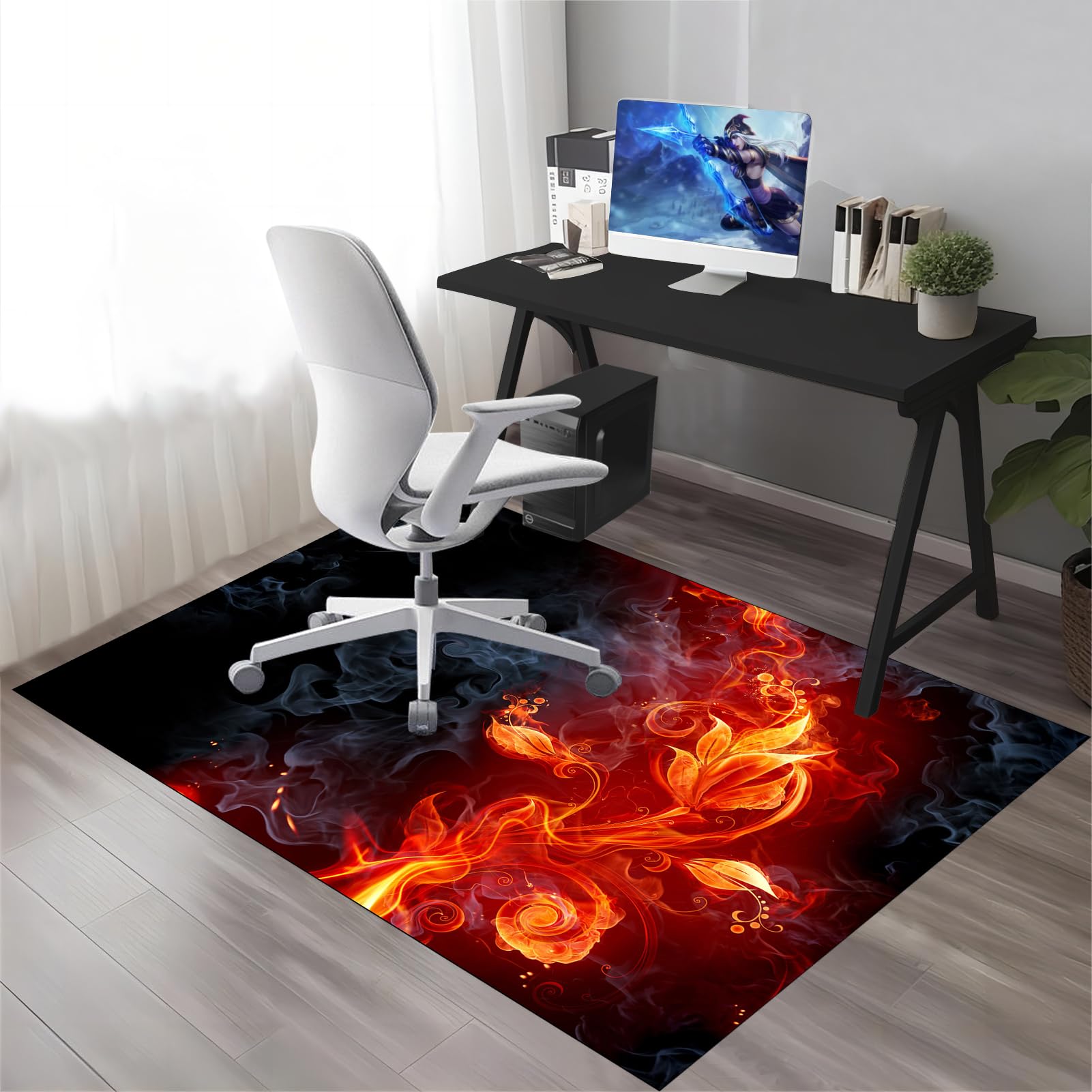 Schreibtischstuhl Unterlage - Bodenschutzmatte Bürostuhlunterlage Gaming Teppich- Bürostuhl Matte - Bodenschutz Bürostuhl Teppichschoner für Parkett Laminat Hartböden Teppichboden 100 x 120 cm