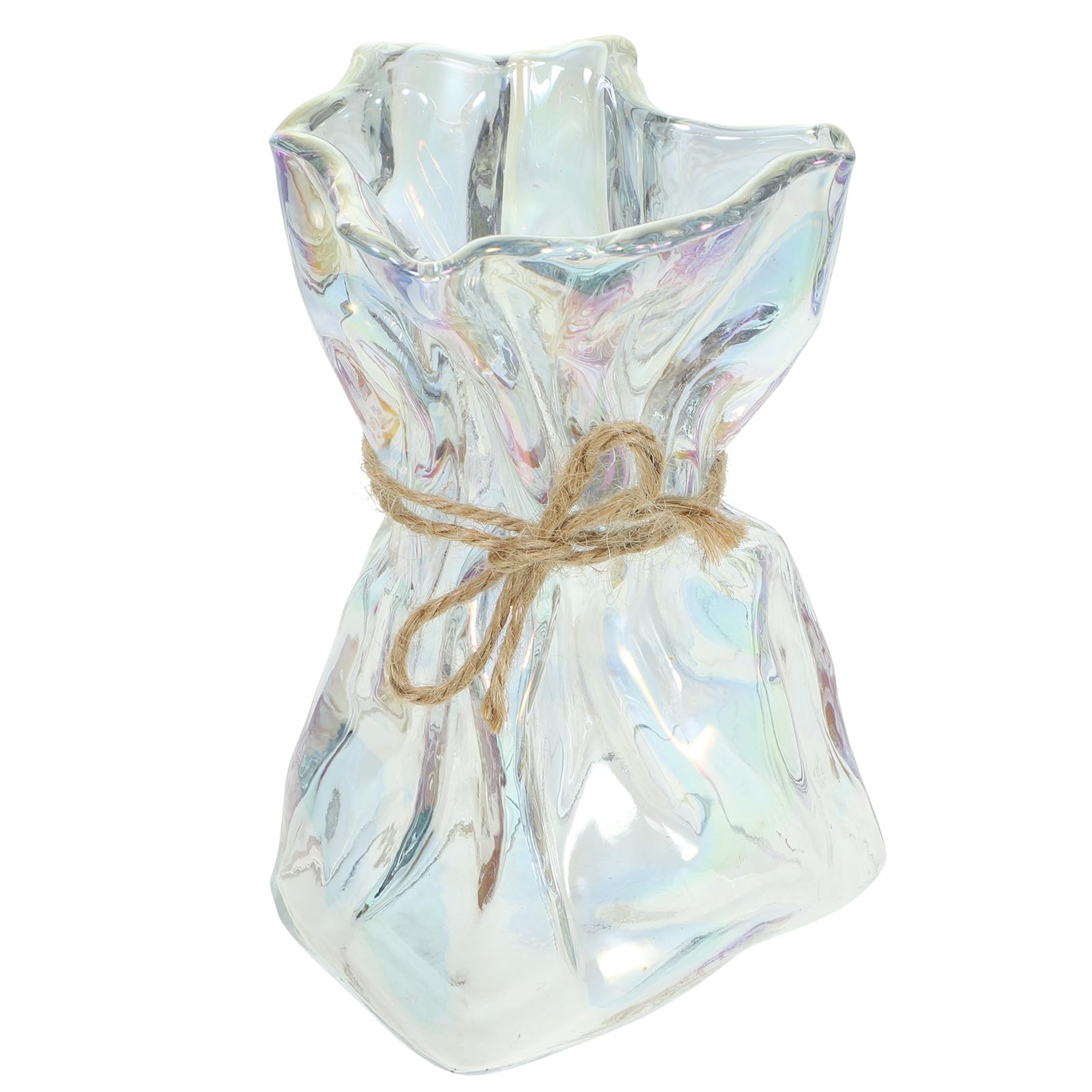 Vase en verre irrégulier moderne pour plantes et fleurs de bureau