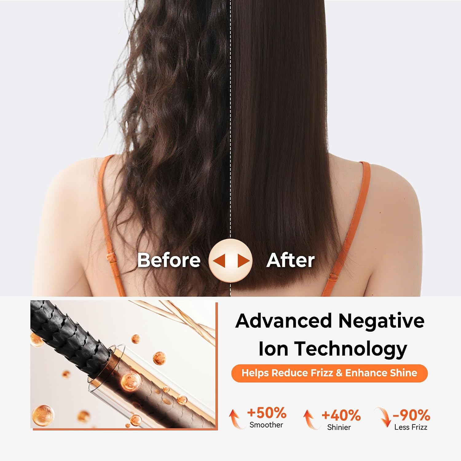 5 in 1 Air Styler Hair Dryer Brush - Foldable Magic Styler with High Speed, 4 Heat Settings & No Heat Damage for Voluminous Curls, Straightening and Drying (Sliver)