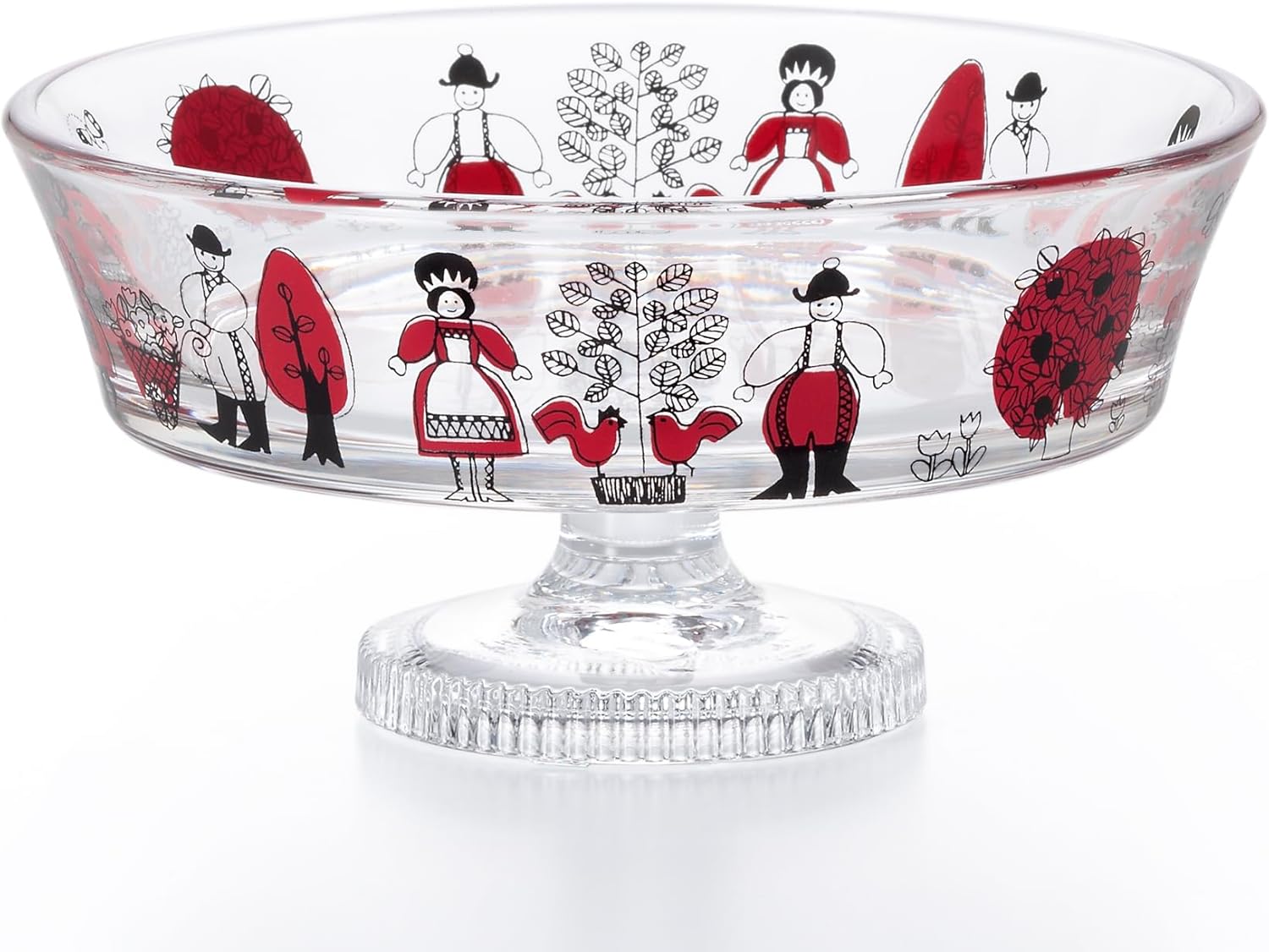 ADERIA 6187 Aderia Retro Dessert with Stems, Shallow Alice, 8.8 fl oz (225 ml), Presentation Box, Made in Japan, Showa Glass, Tableware, Stylish, Cute, Floral Pattern, Flower Parfait, Sweets, Fruit,