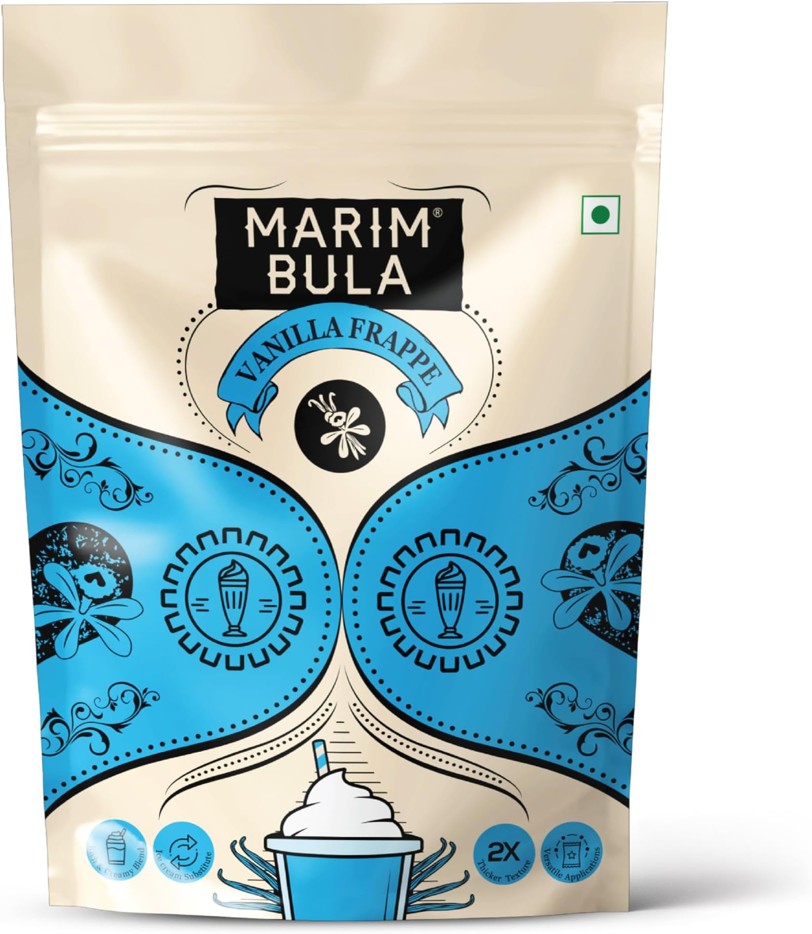 - Marimbula Vanilla Frappe Premix Powder | 100% Vegetarian | Suitable For Making Thick & Smooth Texture Milkshakes, Cold Coffee, Beverages And More | 1kg