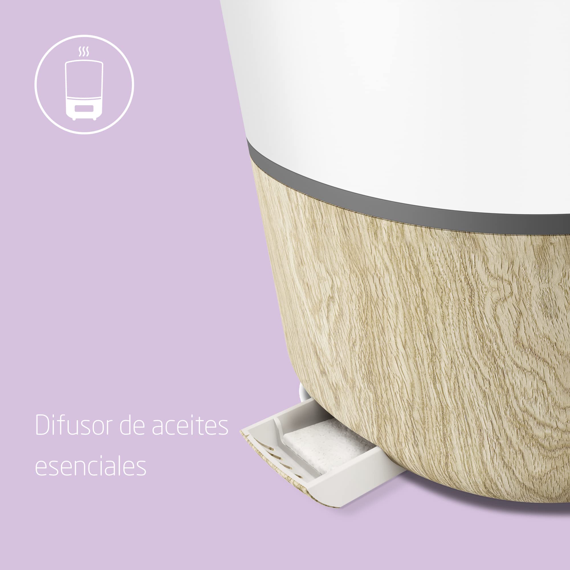 Maxi-Cosi Breathe Humidificador, nebulizador silencioso, 24 horas de funcionamiento, recipiente para esencias, temporizador, termómetro higrómetro, compatible con Amazon Alexa y Google Home