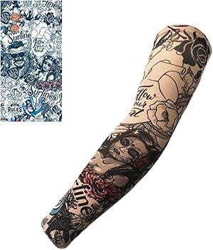 Amazon.co.jp: [ふく福] 刺青柄タトゥーアームカバー 冷感 腕カバー