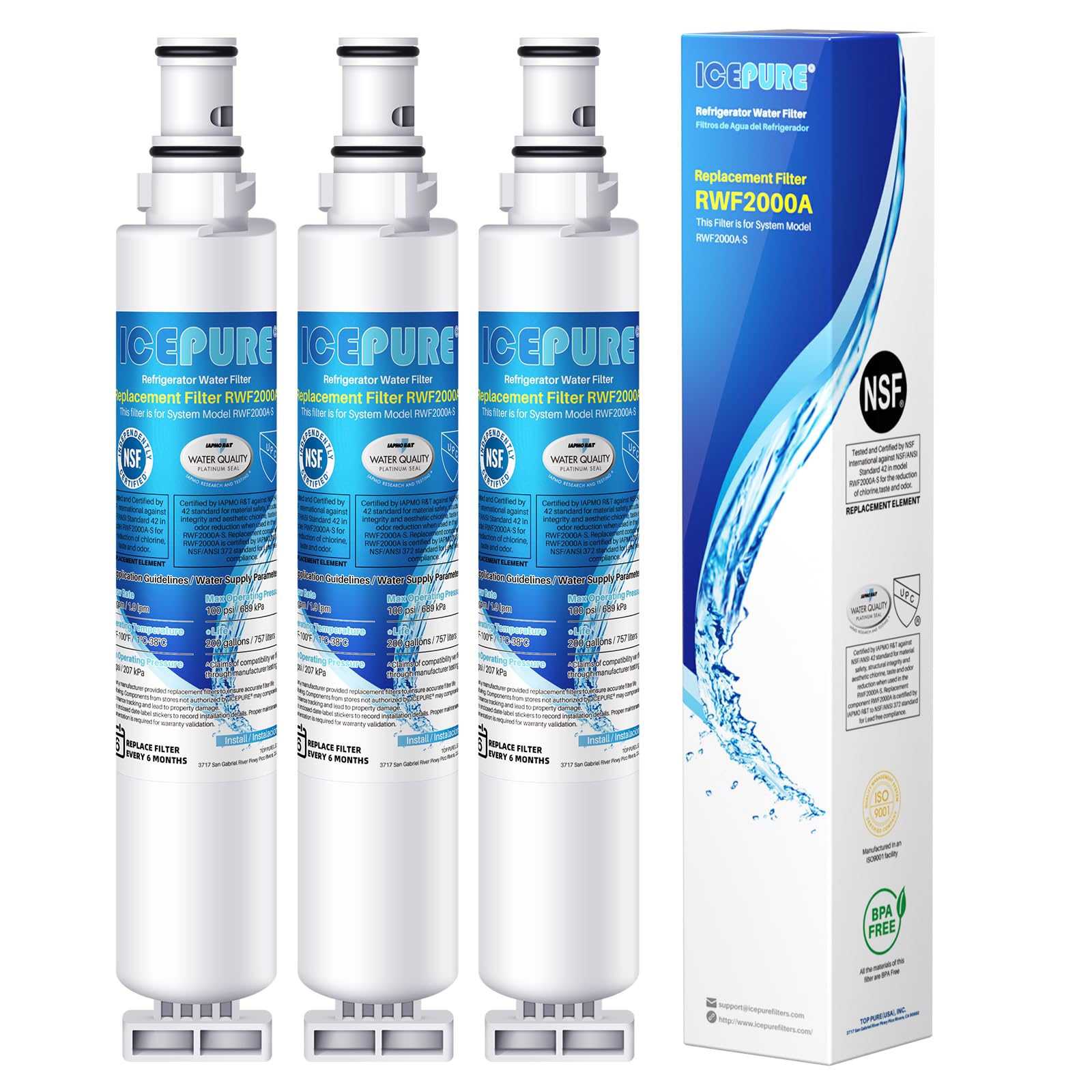 ICEPURE 4396701 Replacement for Kenmore 9915 469915 Whirlpool EDR6D1 WF293 RWF2000A LC200V SGF-W10 L200V RWF1021 Filter 6 WFL200