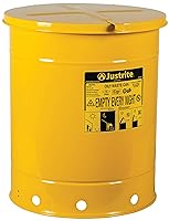 Vista 12 de Justrite Mini Bote de Basura para Desechos Aceitosos de Mostrador de Acero Galvanizado de 0.45 Galones, Lata de Seguridad de Metal para Trapos