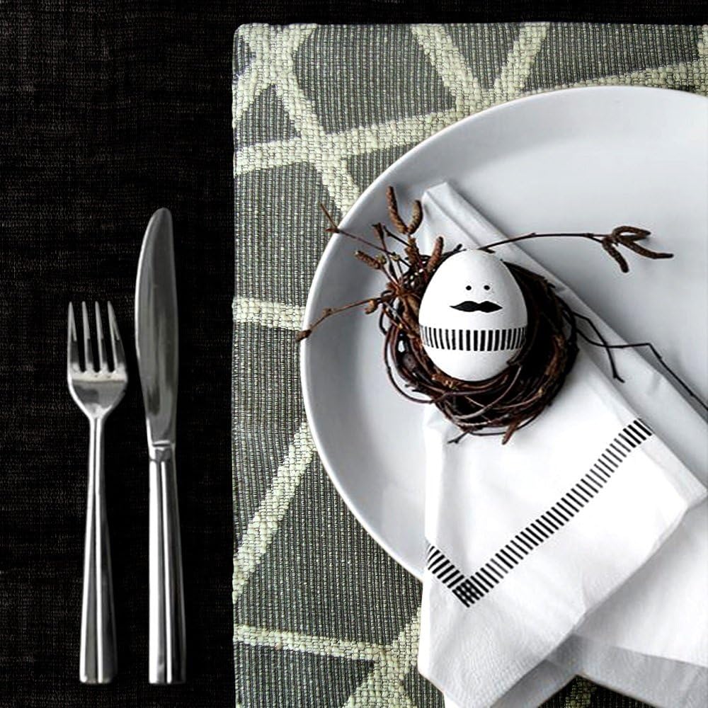 Artbisons Placemats 16x12" Sets of 4 Grey Geometry Handmade Artistic Table Mats