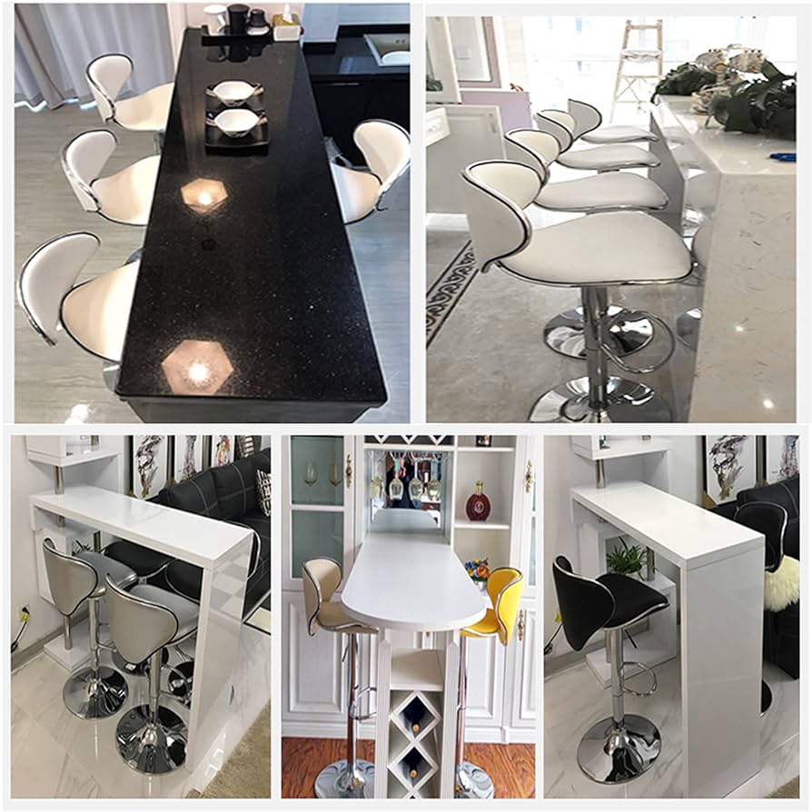 Amazon｜モダンなバタフライバースツール360°回転、シルバー