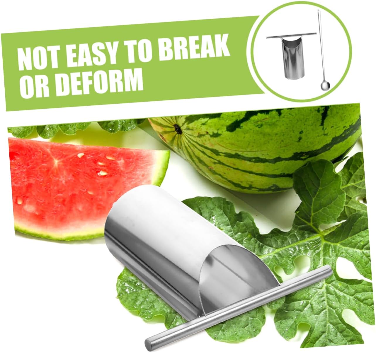 SHOWERORO Stainless Steel Watermelon Corer Puncher Easy to Use Fruit Slicer Tool Kitchen Fruit Cutter for Melon