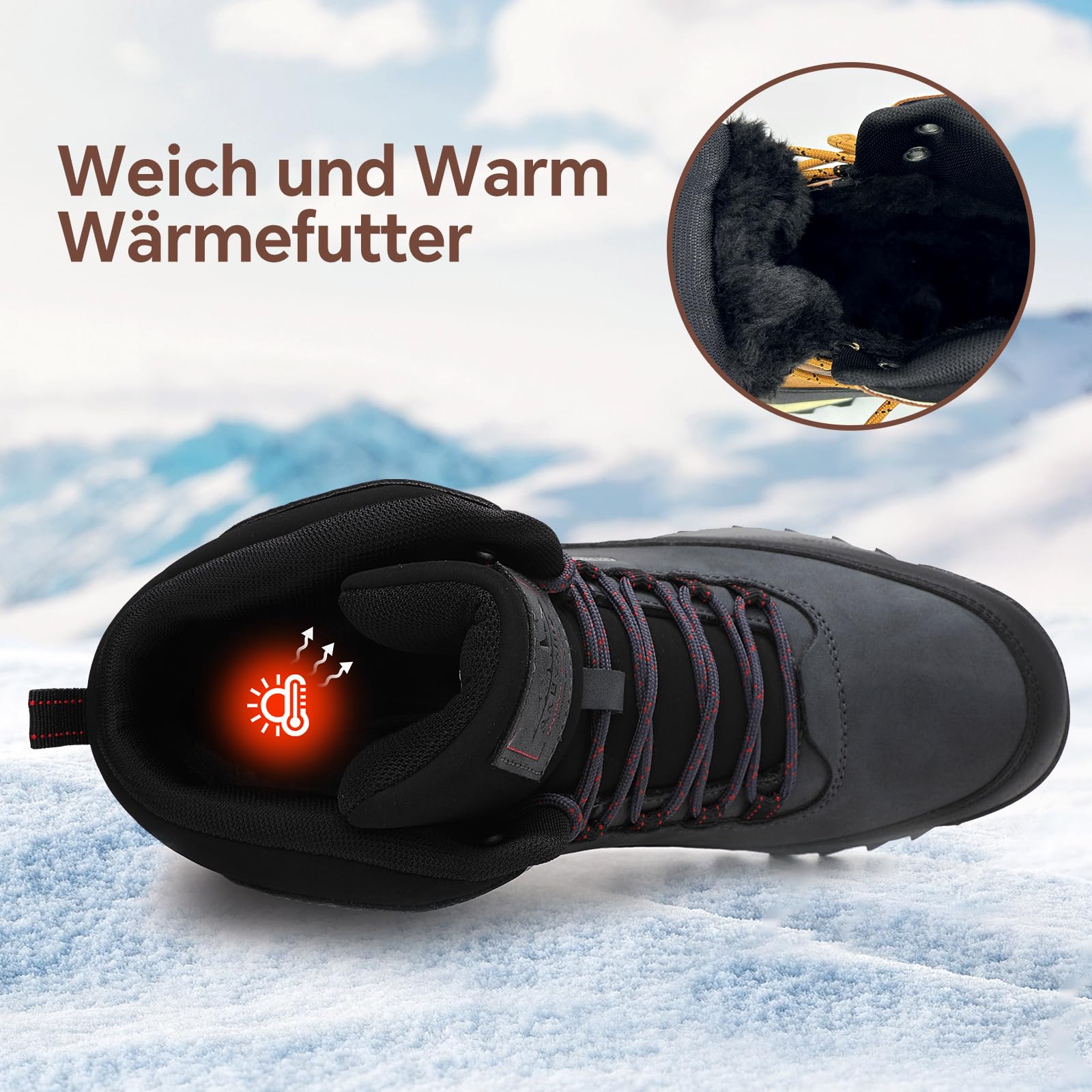 AX BOXING Stivaletti Uomo Scarpe da Trekking Scarponcini Invernali Stivali da Neve Escursionismo Montagna Antiscivolo EU41-46