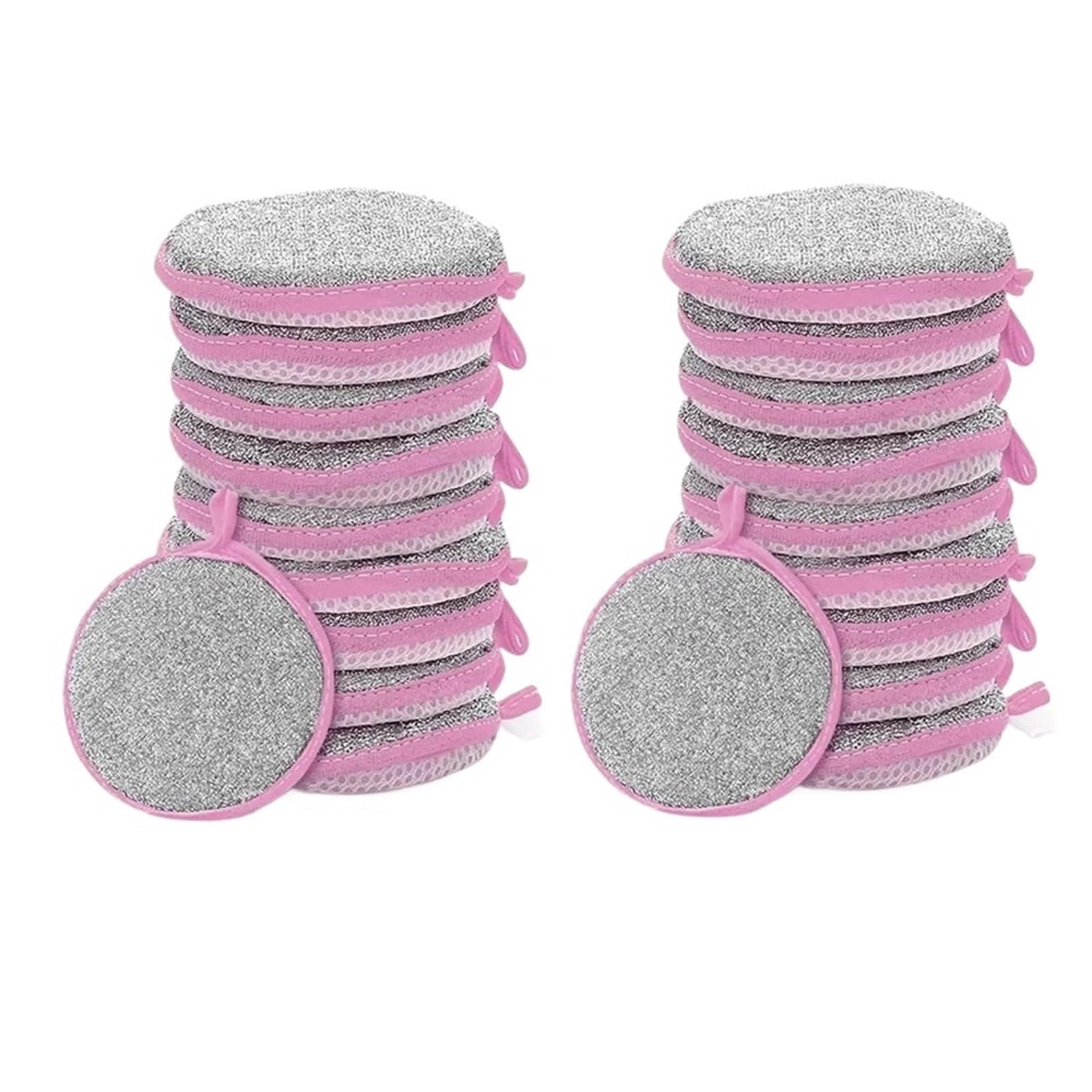 Esponja para lavavajillas y paño reutilizable de doble cara, pack de cocina rosa