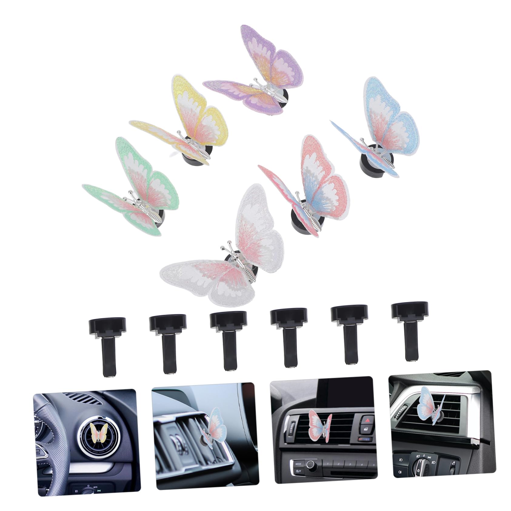 PartyKindom 30stücke Auto Lüftung Clips Süße Schmetterlingsform Aroma-diffusoren Für Innenraum Deko Clips Für Luftauslässe Farbenfrohes Set in Farben