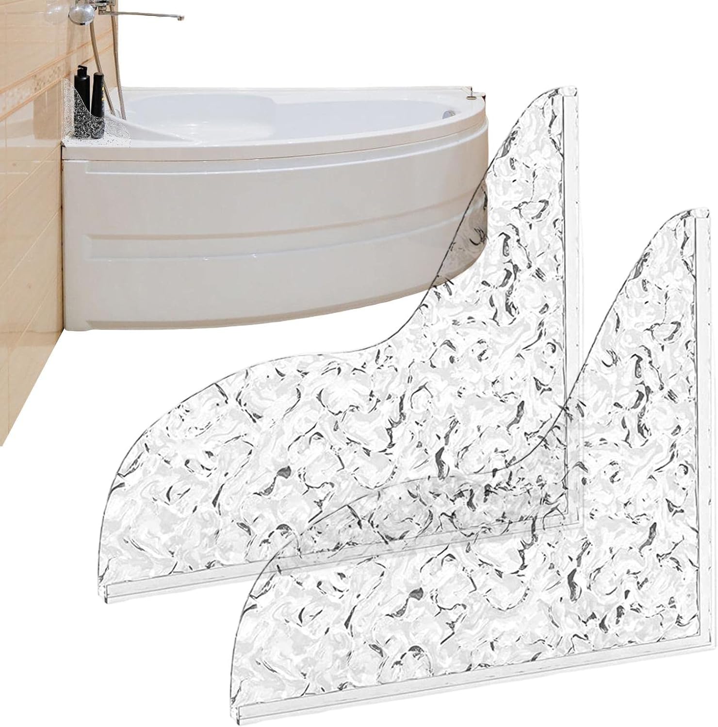 Shower Splash Guard,2pcs Transparent Shower Splash Barrier for Walk in