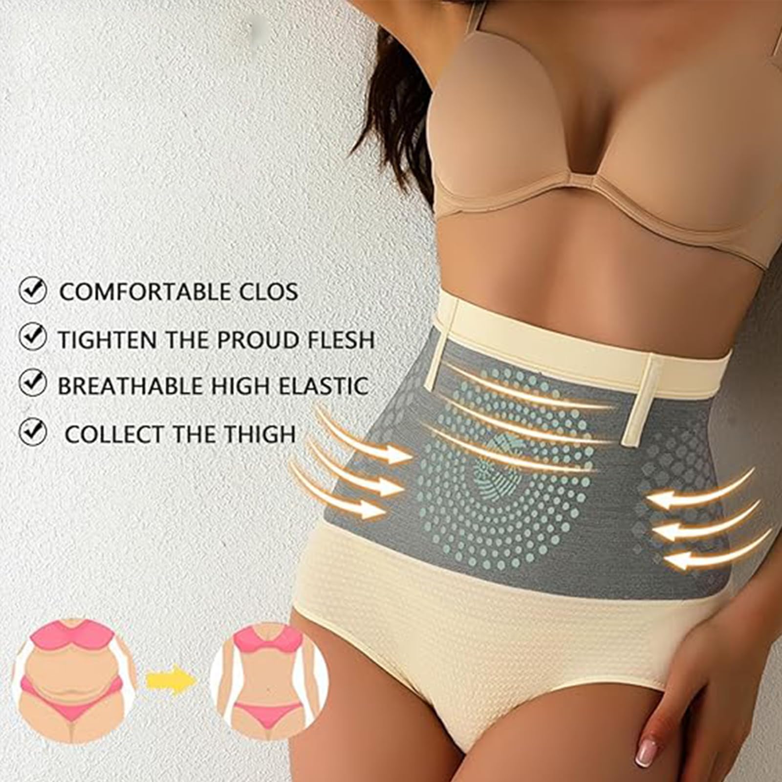 Shorts brûle Les Graisses 4 en 1, Shorts Sculptant thermogénique, Short Sculptant Les Particules, modelant Le Corps Taille Haute, raffermissant