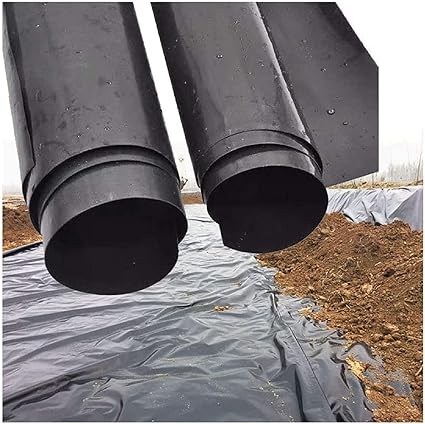 Image ZHANGQINGXIU HDPE Pond Liners, Garden Pond Skins Flexible & Impermeable Free Underlay For Water Garden, Ponds, Streams, Fountains Membrane Reinforced Landscaping (Color : Black, Size : 6x10m)
