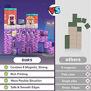 48PCS Magnetic Blocks, Stocking Stuffers for Kids,Ideal Gifts for Ages 3 4 5 6 Year Old, Magnetic Cubes Sensory Montessori Toys for 3 4 5 6 7 8 Year Old Boys & Girls