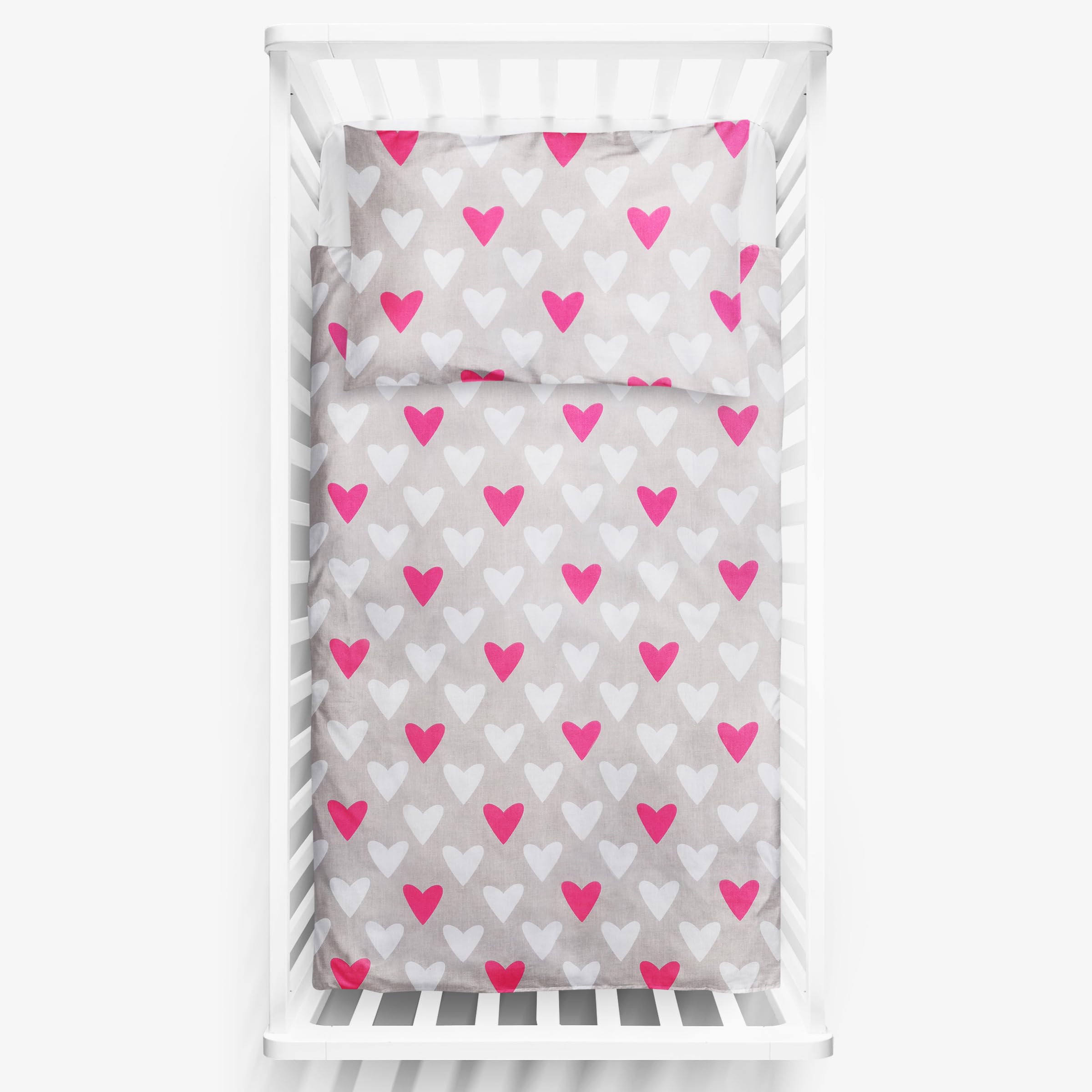 2 pezzi per bambini 100% cotone copripiumino federa per lettino 120 x 90 cm, blu elefante