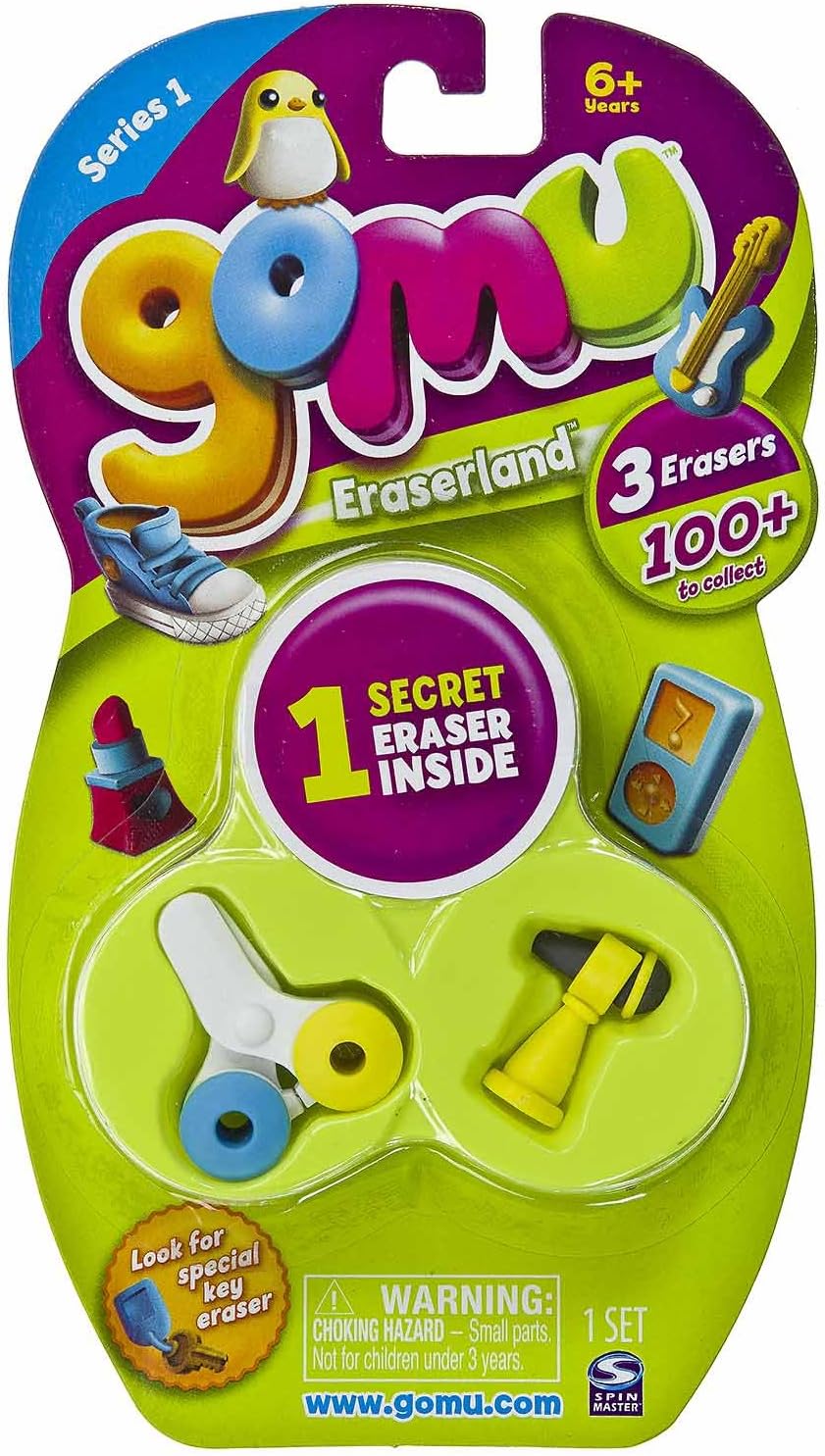Scissors, Mic + Mystery (3 MiniErasers) Gomu Eraserland Collectible Erasers