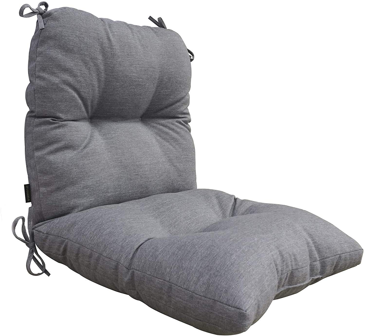 INDIAN DECOR 81303 Outdoor Indoor High Back Chair Tufted Cushions Comfort Replacement Patio Seating Cushions Light Grey.