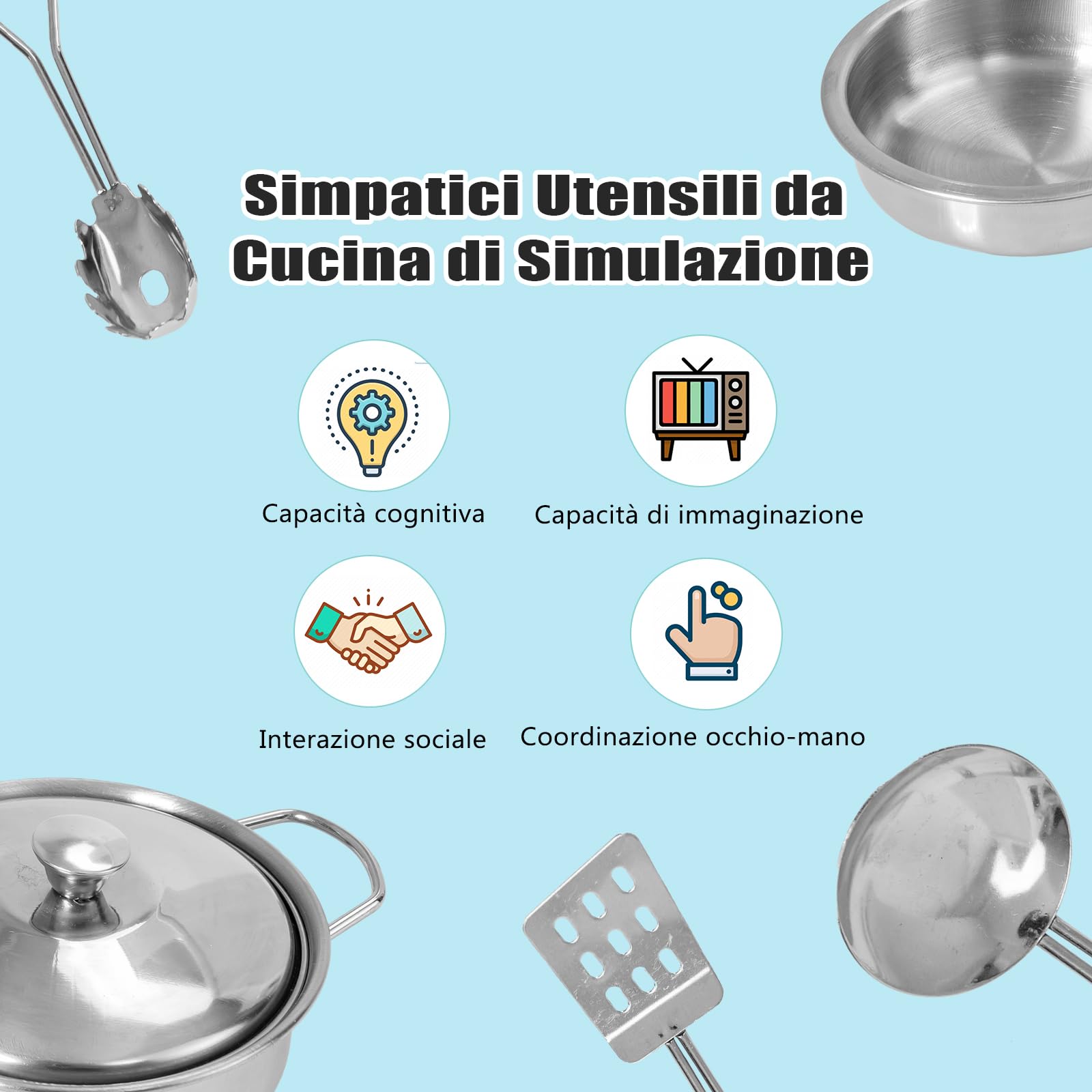 RELAX4LIFE Cucina Giocattolo per Bambini in Legno, Set da Cucina Ben Attrezzato con Microonde, Forno, Distributore d'Acqua, Frigorifero, Giocattolo Educativo per Bambini 3+ Anni (Bianco)