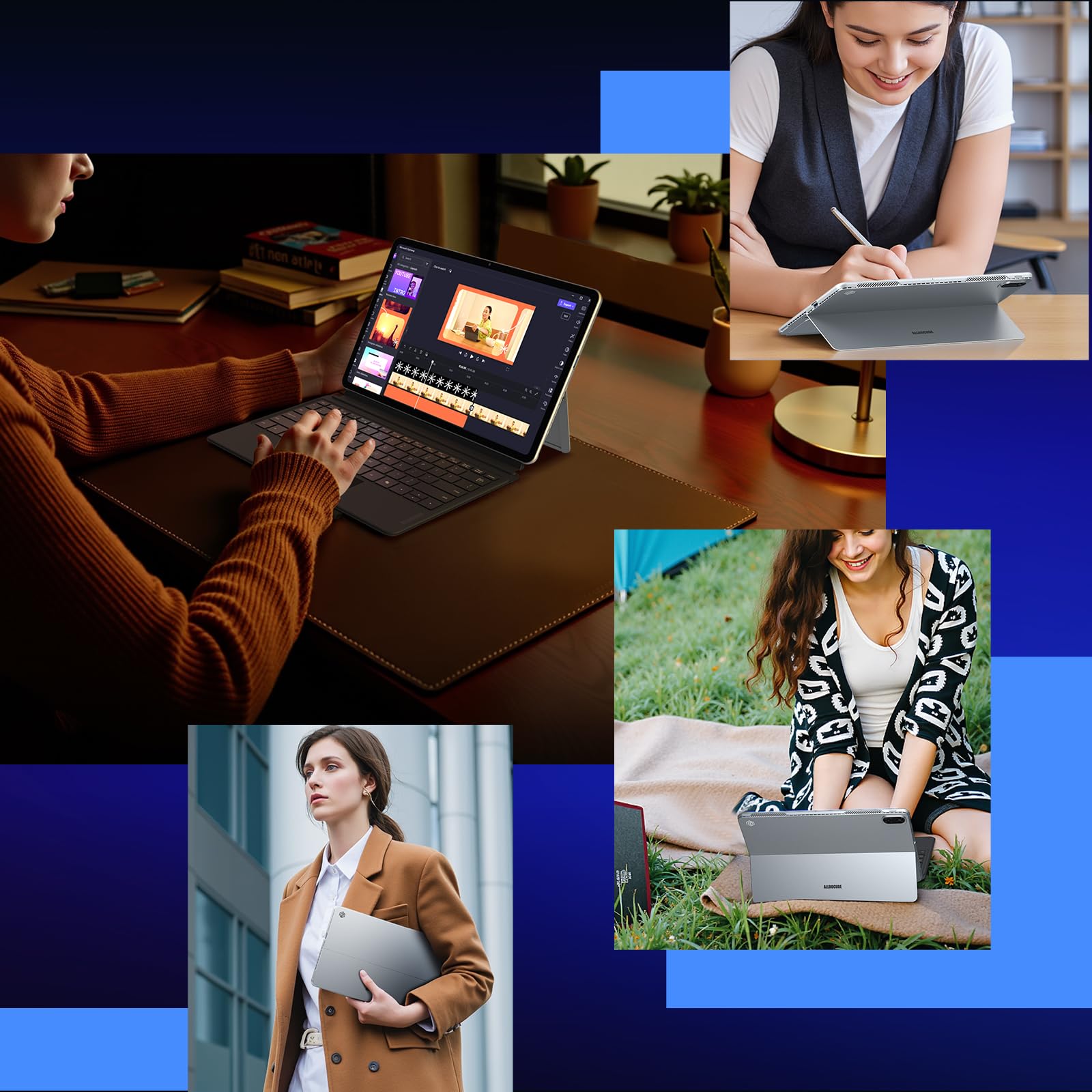 ALLDOCUBE Tablet 2-in-1 da 13 pollici con Tastiera e Stilo, Laptop Win 11 Home Intel Core Ultra 5 125H, PC Touchscreen 16GB RAM+1TB SSD, Display 2,5K, PD 65W, WiFi 6, QWERTY