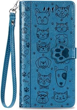 CWZ Cat Dog  for ZTE Axon 30 Ultra 5G  PU  for ZTE Axon 30 Ultra 5G Blue