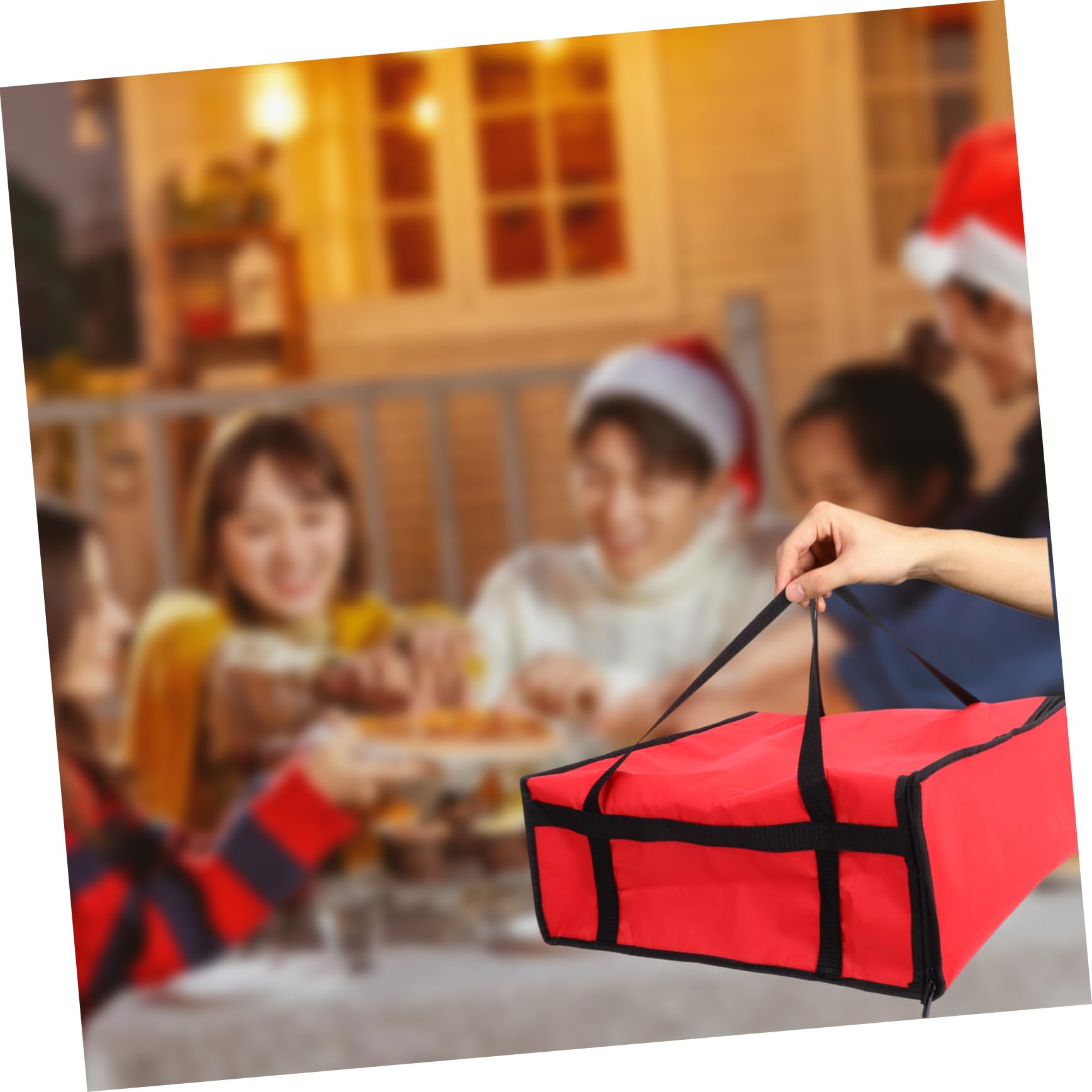 MAGICLULU Bolsa Aislante Ligera y Portátil Cremallera para Pizza Gran Capacidad Adecuado para Entrega y Transporte de Comida para Llevar