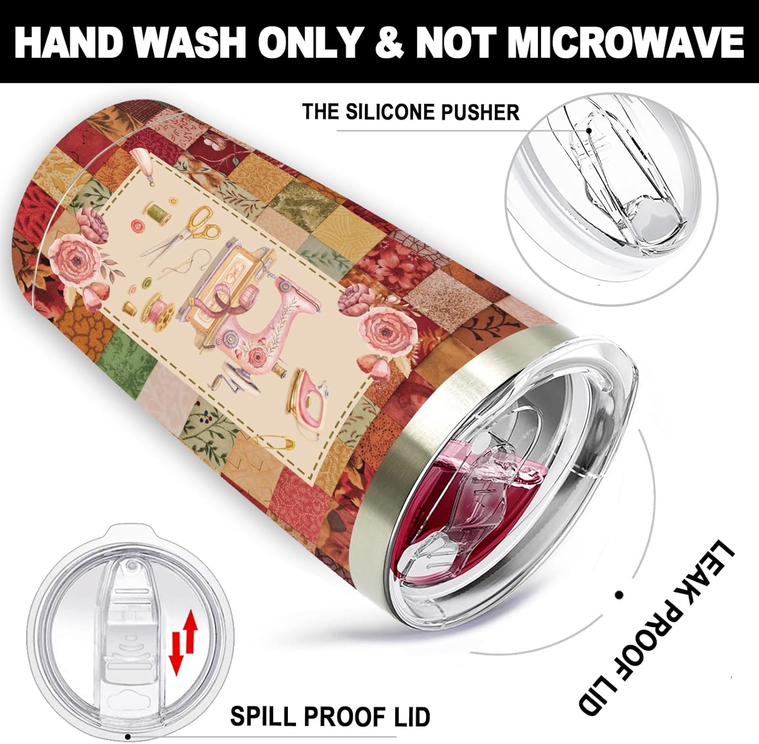 SpenMeta Sewing Gifts for Women - Quilting Gifts for Quilters, Seamstress - Christmas Birthday Gift for Sewing Lovers - I Don't Hoard Fabric I Just Shop Faster Than I Quilt Tumbler Cup - Image 9