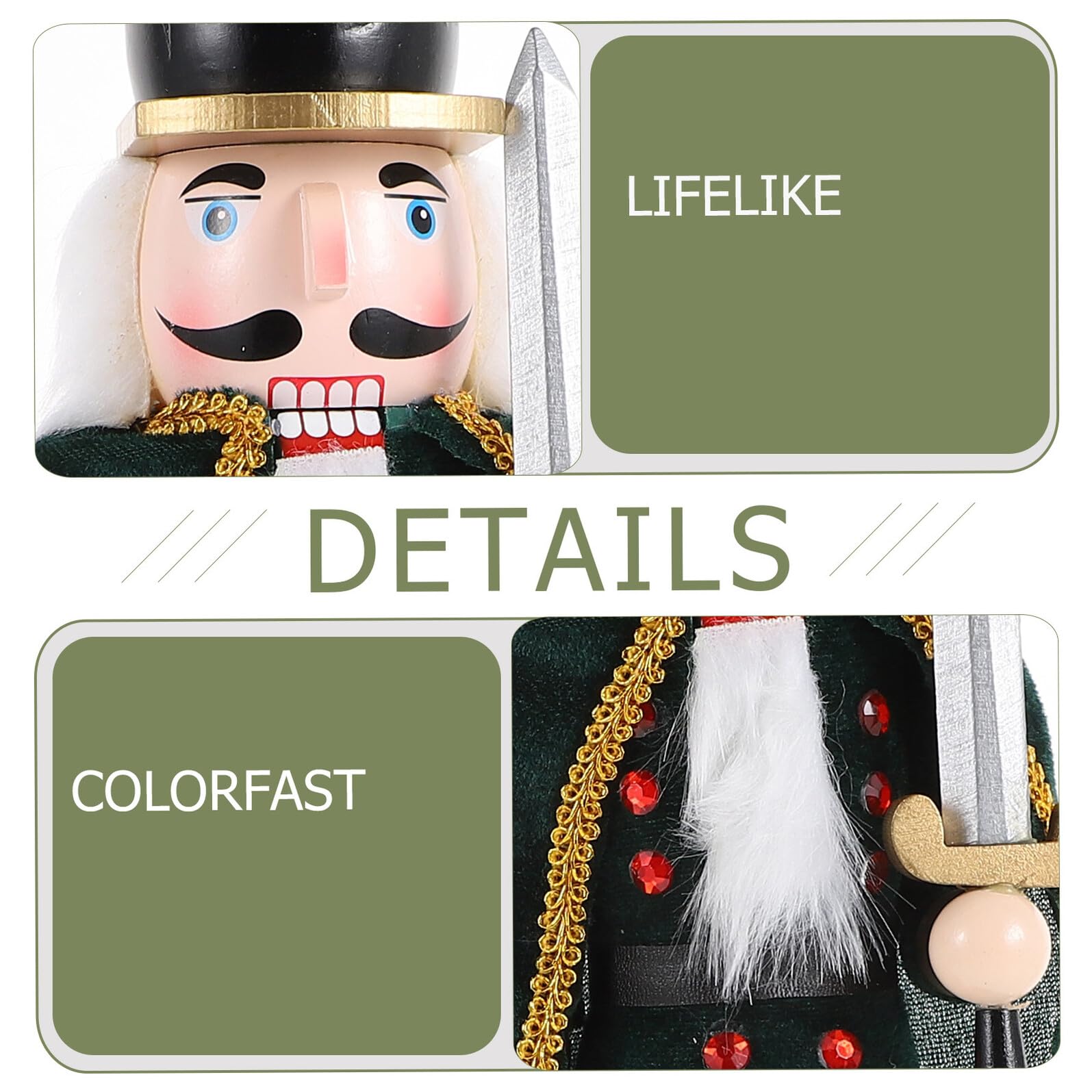 Toyvian Holz Nussknacker Figur Dekoration Weihnachtsbaum Schmuck Natur Modell Nussknacker Wohnaccessoire Holzdeko Zuhause Schreibtisch Partydekoration