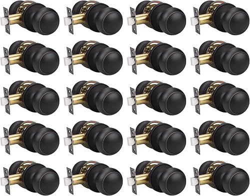 Miniatura 26 de KNOBWELL 8 Pack Black Door Knob for Hallway and Closet, Keyless Interior Passage Function, Round Non-Locking, Matte Black Handle