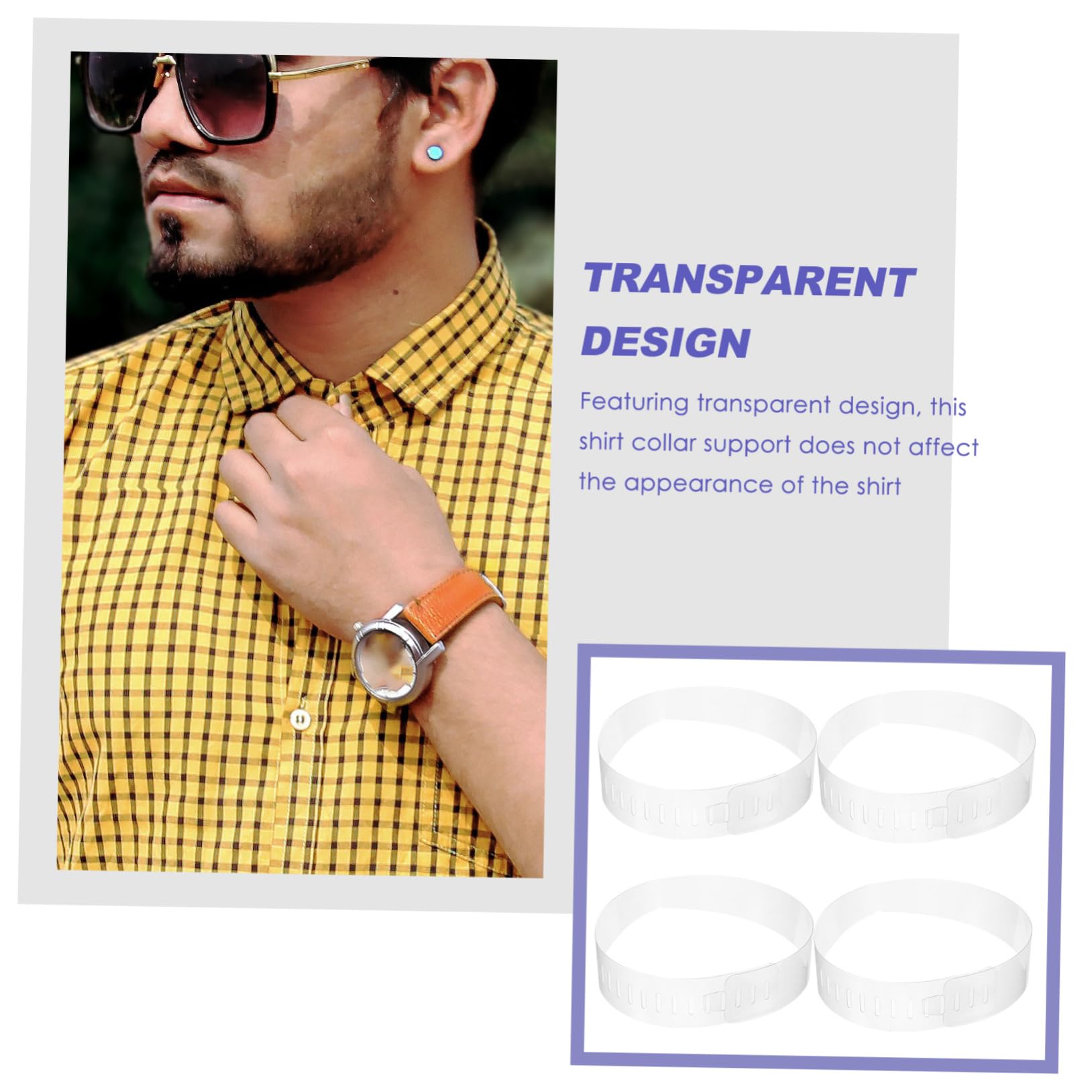 SOIMISS Camisas De Vestir Se Queda El Cuello Se Mantiene Moldeador Cuello De Camisa Accesorio Camisa El Cuello Se Desvía Soporte De Cuello Para Hombres El Plastico