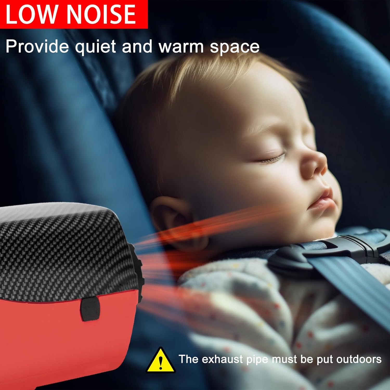 5KW Portable Diesel Heater, 12V All-in-One Diesel Air Heater with LCD Monitor & Remote Control, Fast Heating for Bus Van Boat Trucks Camper Trailer RV. (Red)