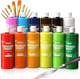 Washable Finger Paint Set, 12 Colors Toddler Paint Set(16.9 oz), Non-Toxic Paint for Hand and Feet, Mess Free Finger Painting Art Supplies for Kids, Preschool Learning Gifts, Tempera Paint in Bulk for Art, Craft, DIY
