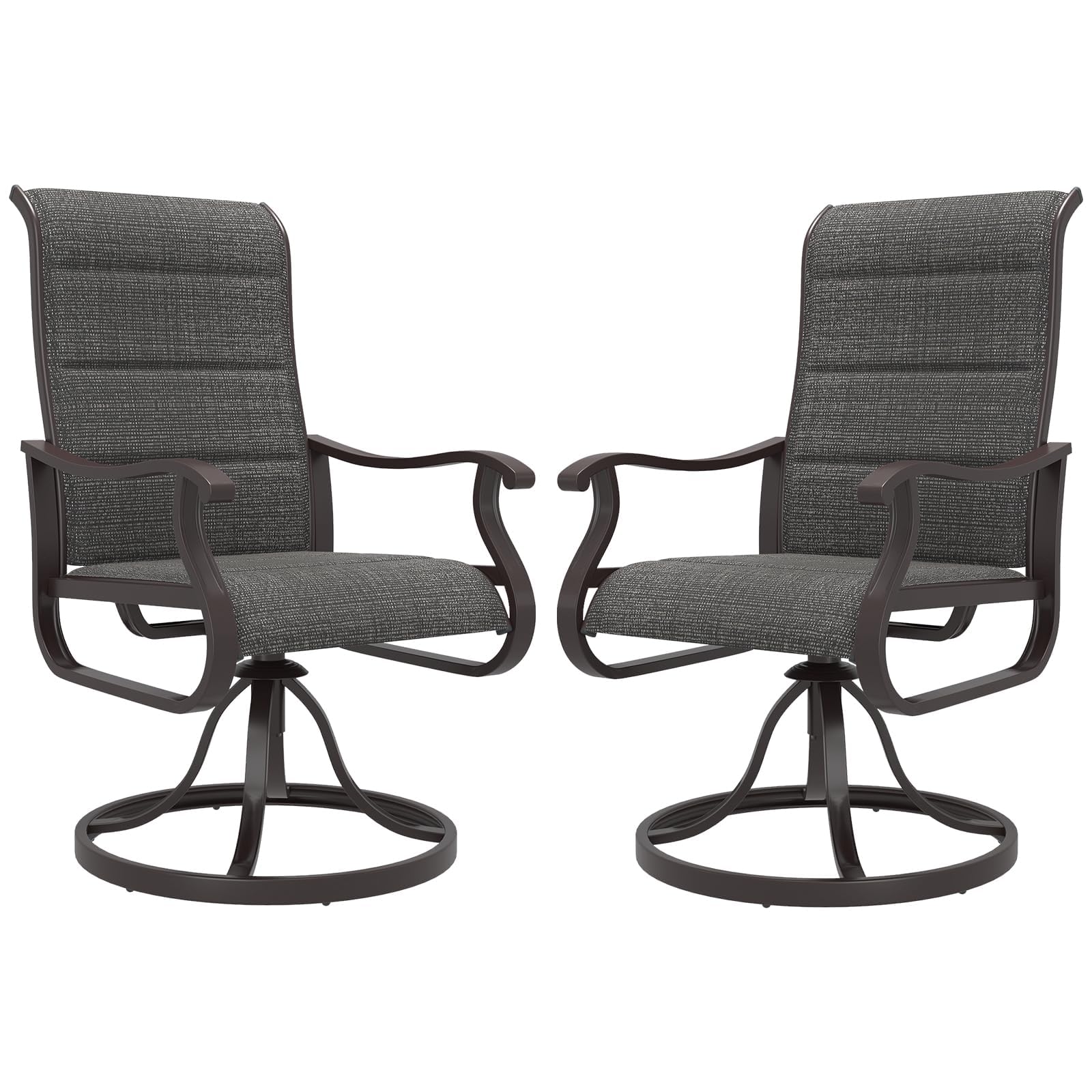 Amopatio Padded Patio Swivel Chairs Set of 2