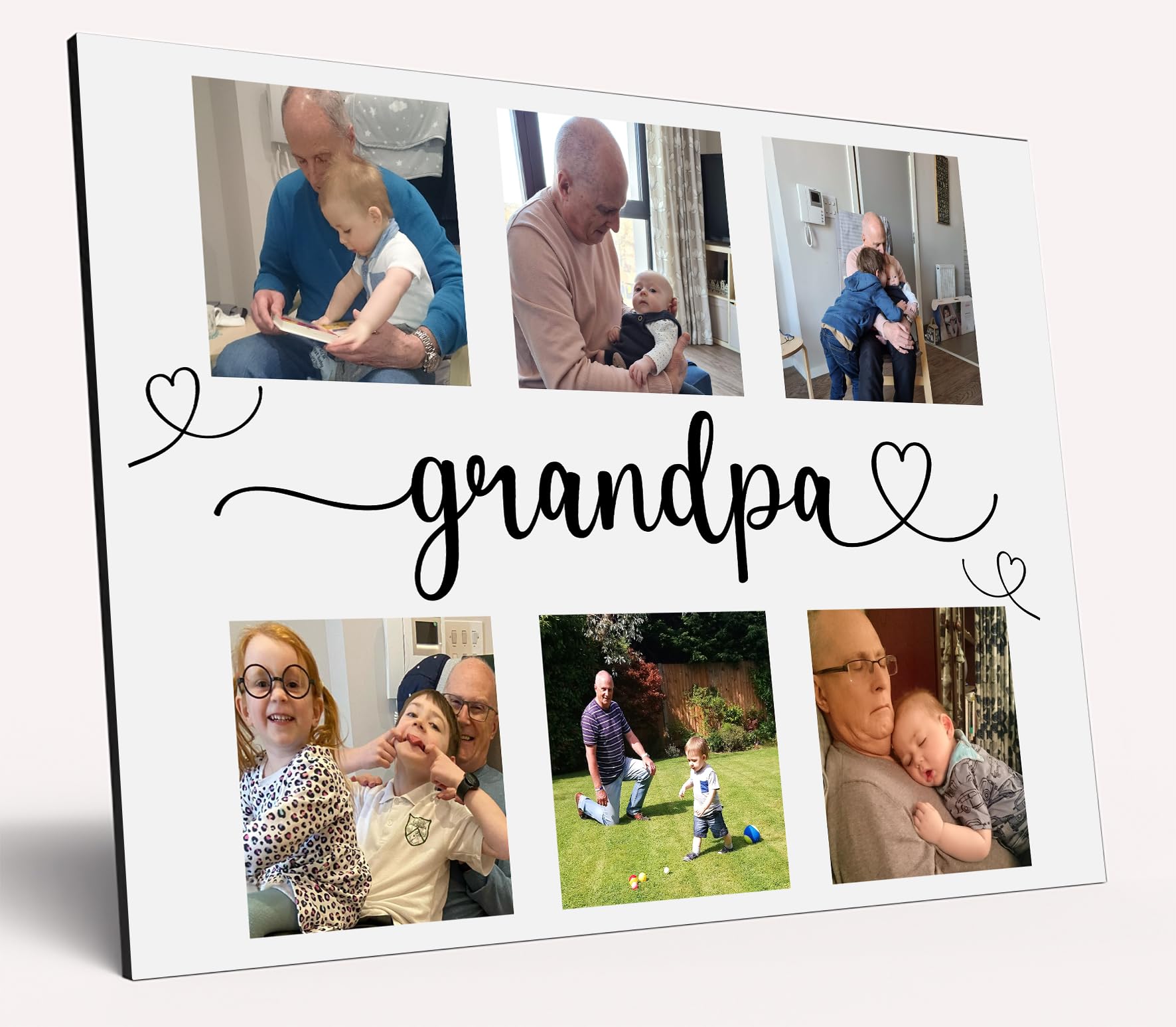 The Plum Penguin Personalised Dad Photo Gift from Kids Father's Day Large Wooden Plaque Memories Birthday Christmas Celebrate Customised for Best Dad Grandad (Grandpa)