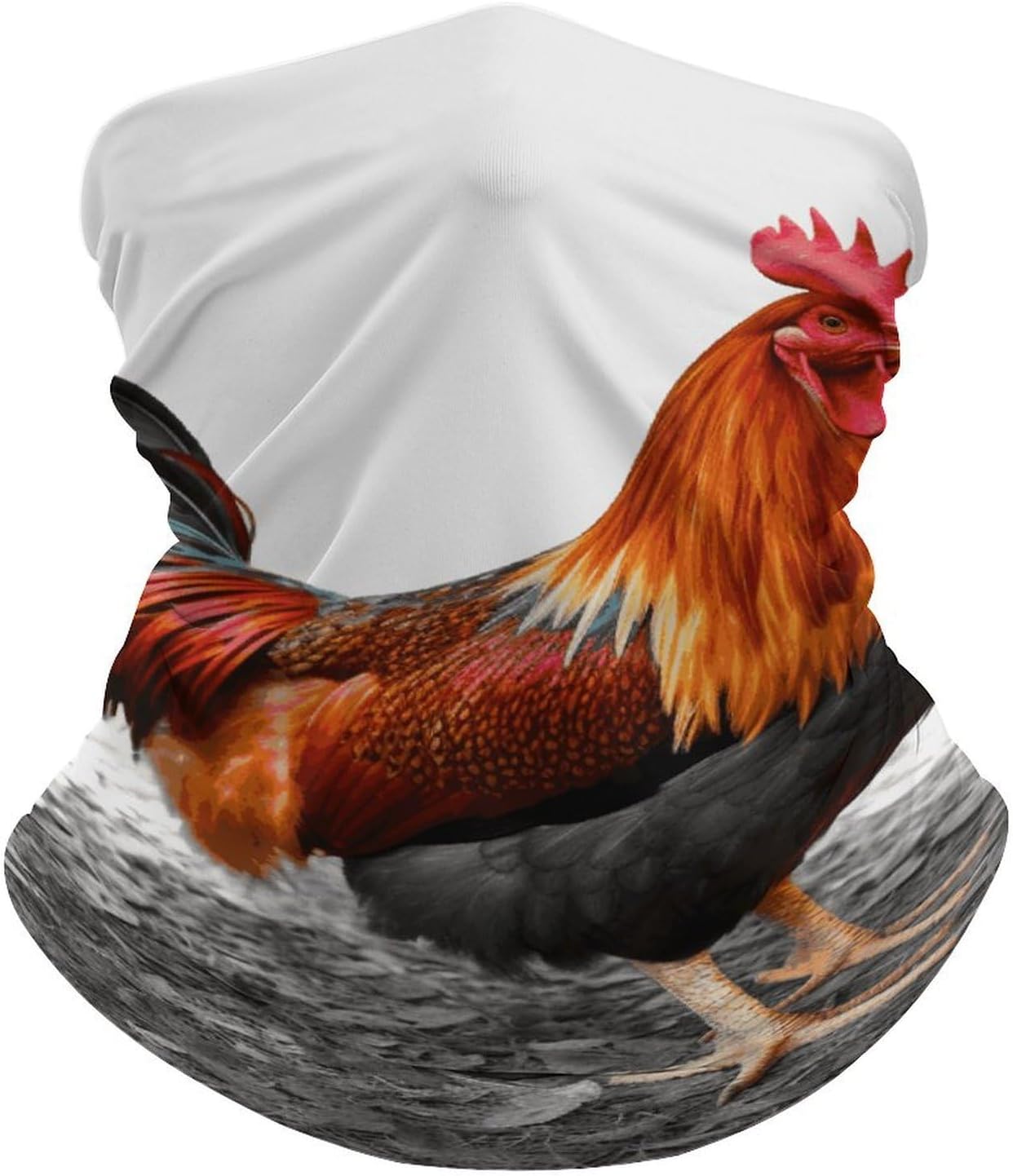 Upf 50+ Fishing Neck Gaiter Breathable Balaclava Half Face Mask Quick Dry Neckscarf Ski Mask Windproof Chicken Rooster Face Covering for Sun Protection Outdoor