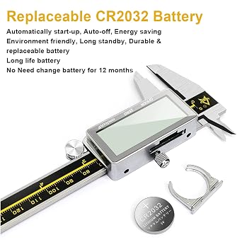 Digital Caliper,ACEMETER 0-8 Vernier Calipers Measuring Tool-Electronic Micrometer with Large LCD Screen,Metal Metric Measure Caliper for Engineer Carpenter,Auto-Off Feature,Inch/Fraction/Millimeter